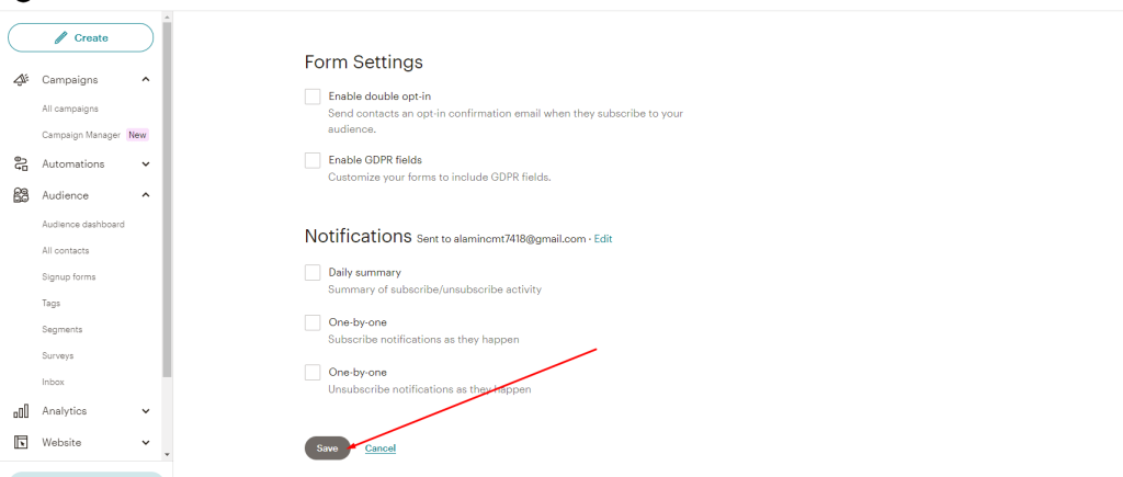 Mailchimp Block- Save Audience Id