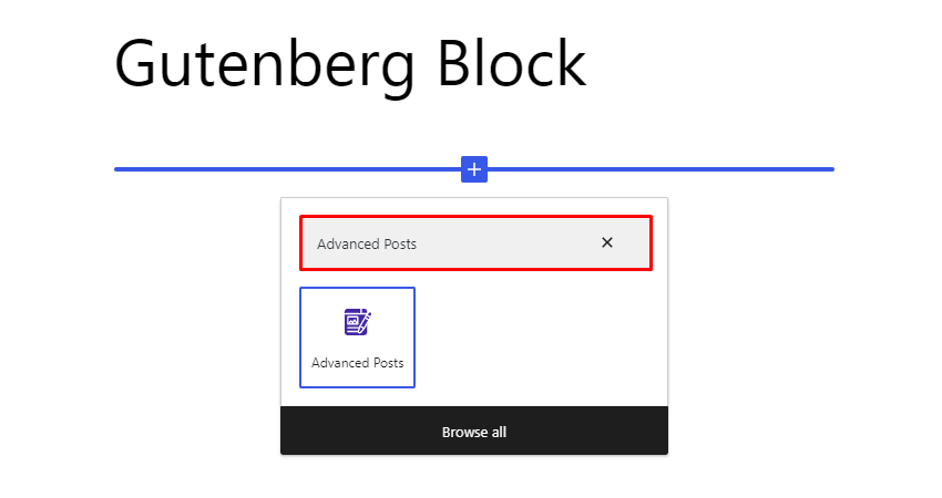 Gutenberg- Add Block From Quick Listbox