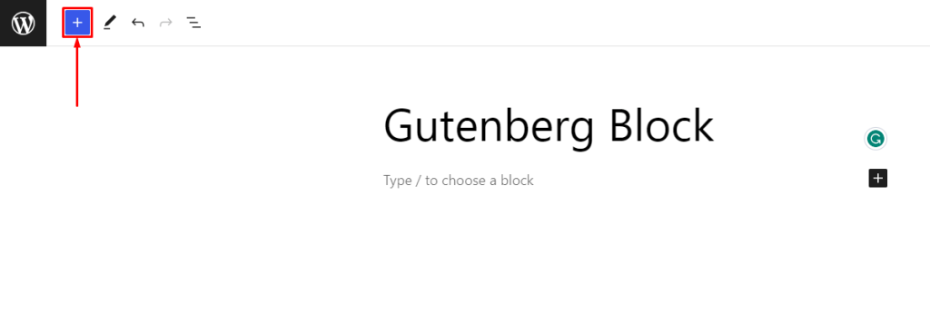 Gutenberg- Block Library Add Icon