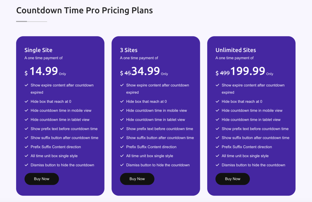 Countdown time pro pricing