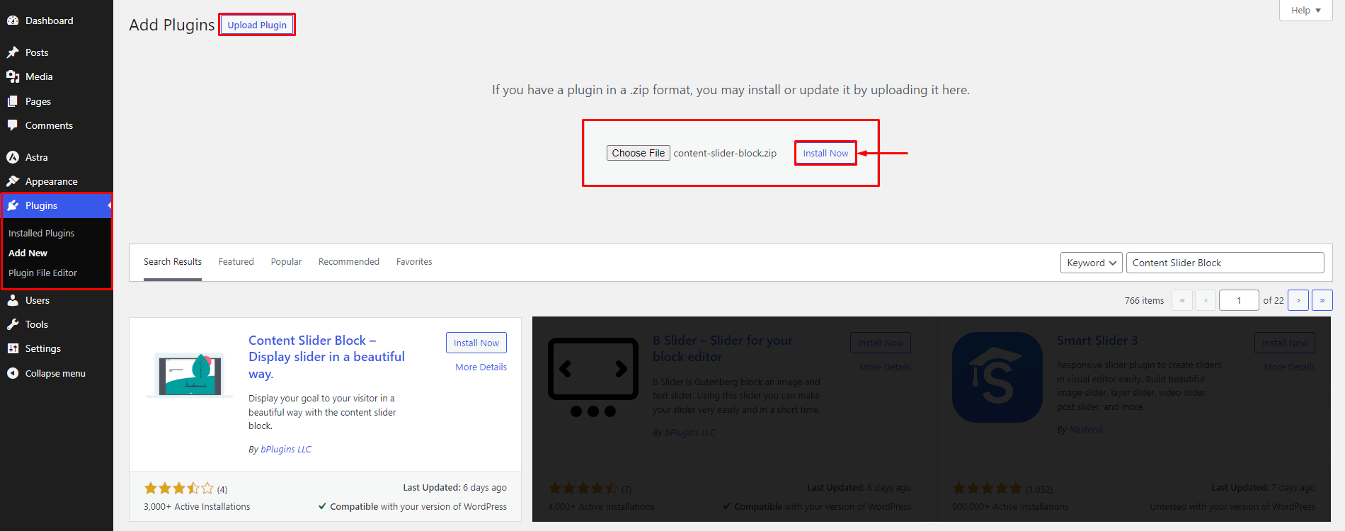 Content Slider Block- Install By Upload