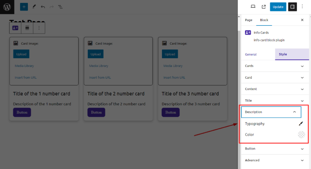 Info Cards- Style- Description