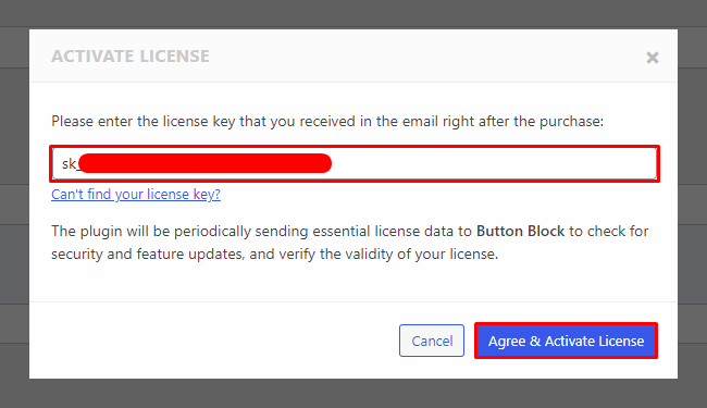 Button Block- License- Insert Key