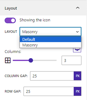 Lightbox Block- Layout Settings
