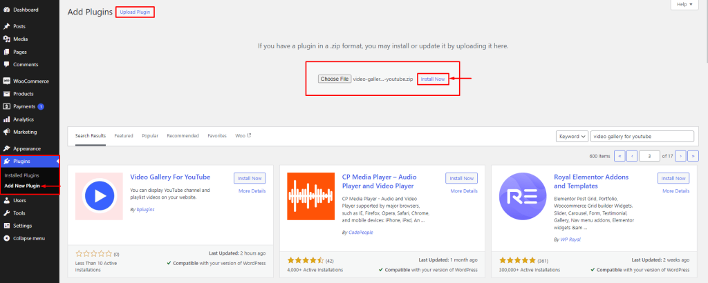 Video Gallery For YouTube- Upload By Install