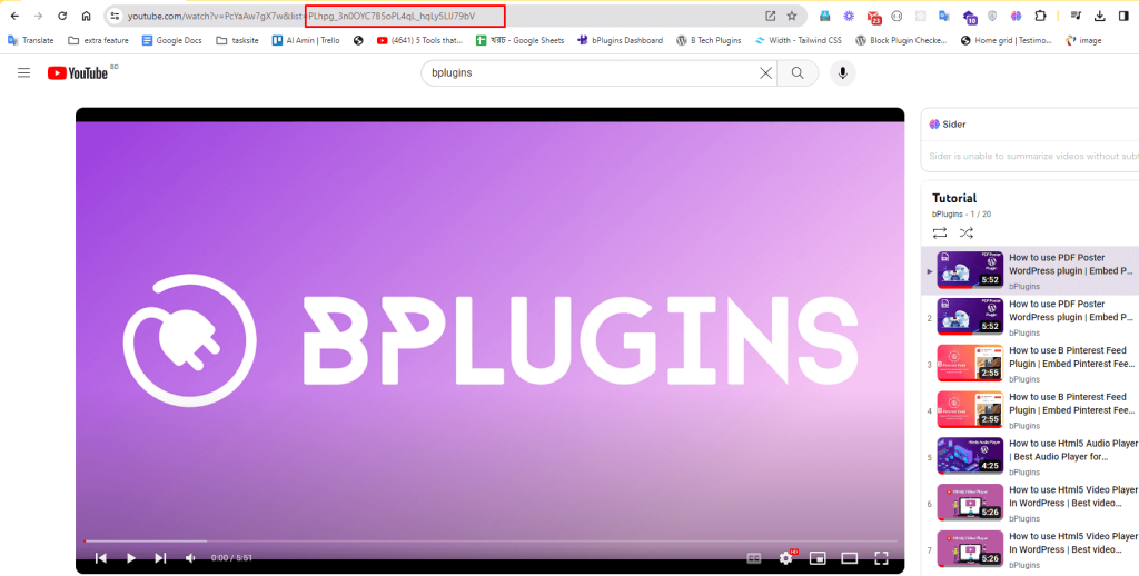 Video Player For YouTube- Playlist-Id