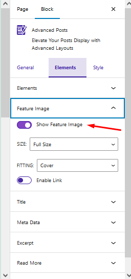 This is a screenshot of hide feature image