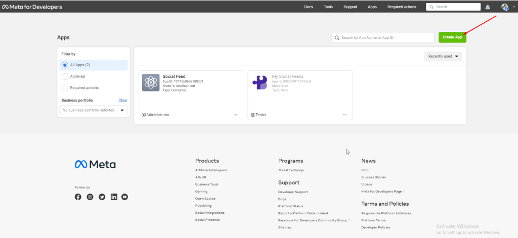Social Feed Block- Create App