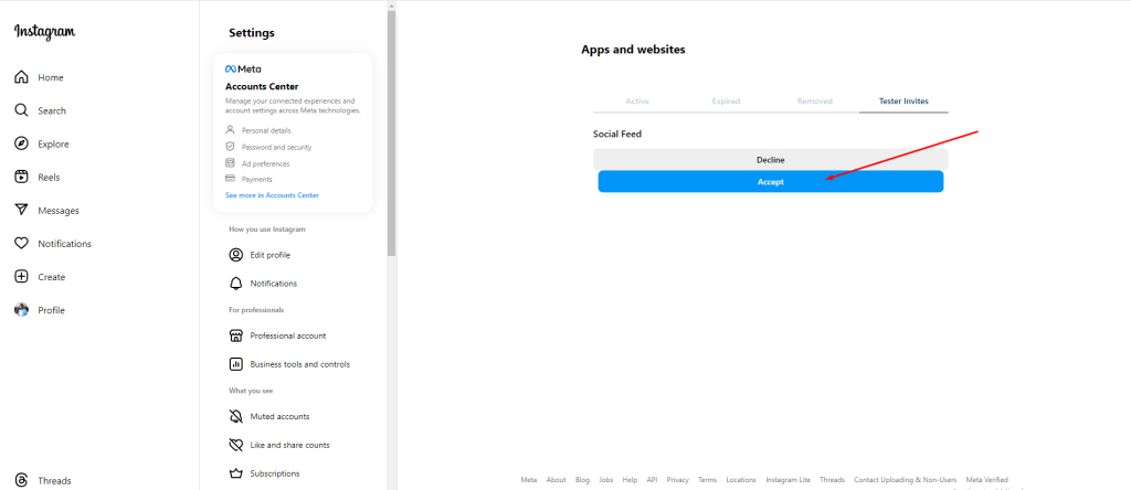 Social Feed Block- Tester User Accept