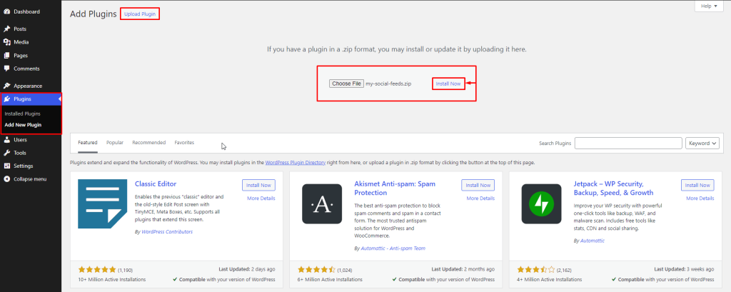 My Social Feeds- Upload By Install