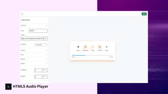 audio player app for shopify settings 2