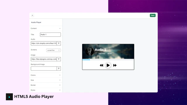 audio player app for shopify settings 3