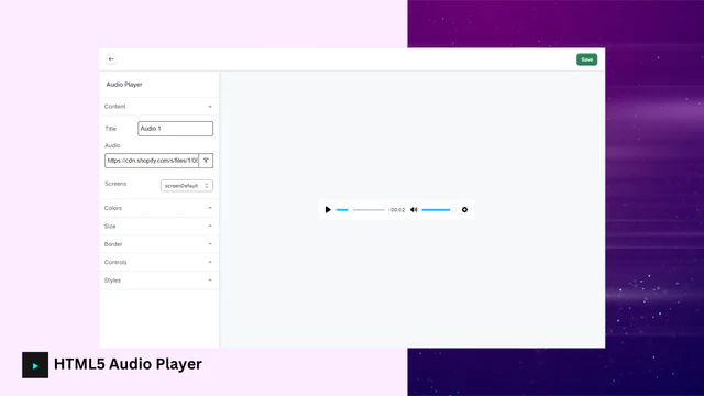 audio player app for shopify settings 1