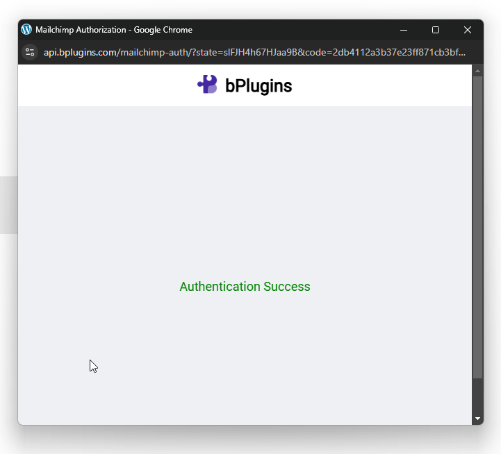 Mailchimp Block Success