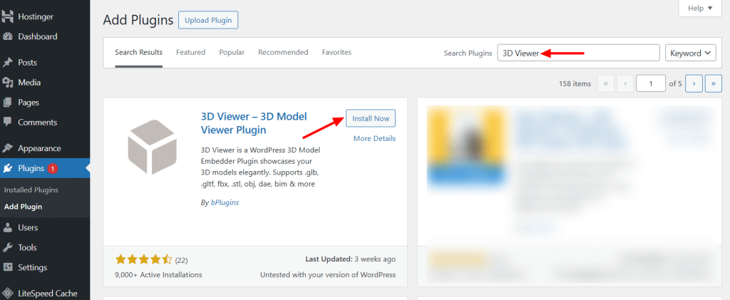 Install and Activate 3D Viewer plugin