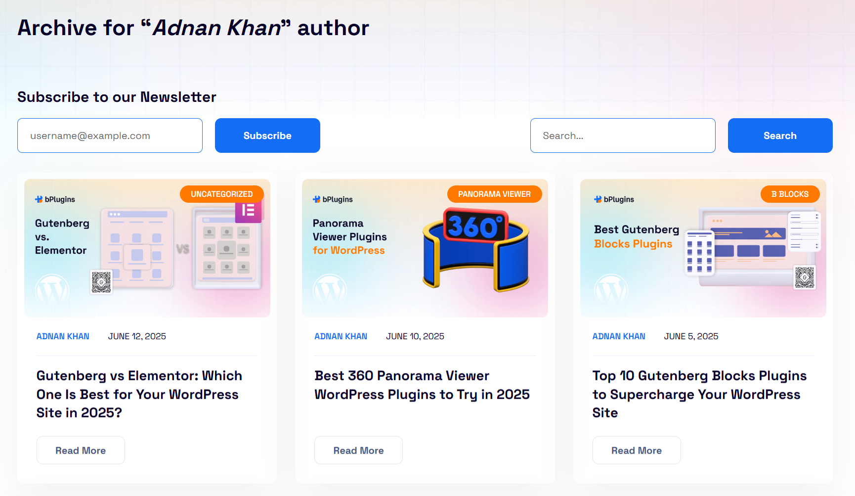 Author-Specific Post Page