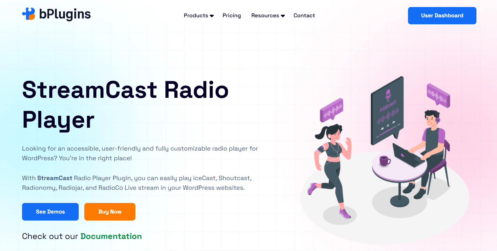 StreamCast Radio Player plugin for WordPress