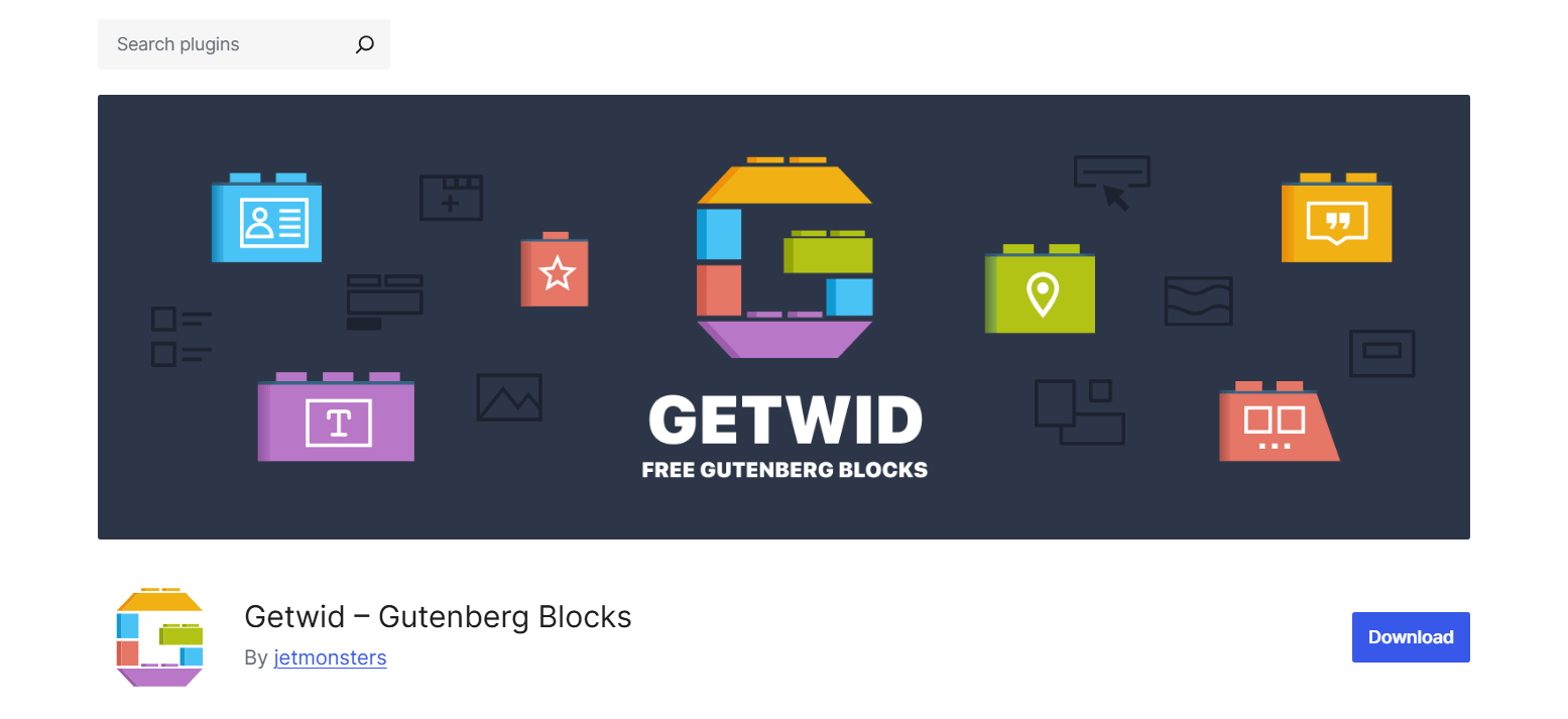 Getwid plugin