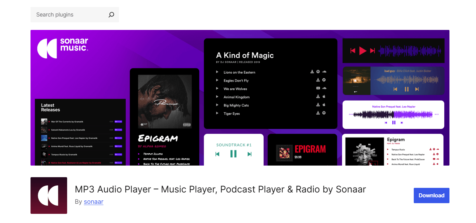 MP3-Audio-Player-by-Sonaar-plugin