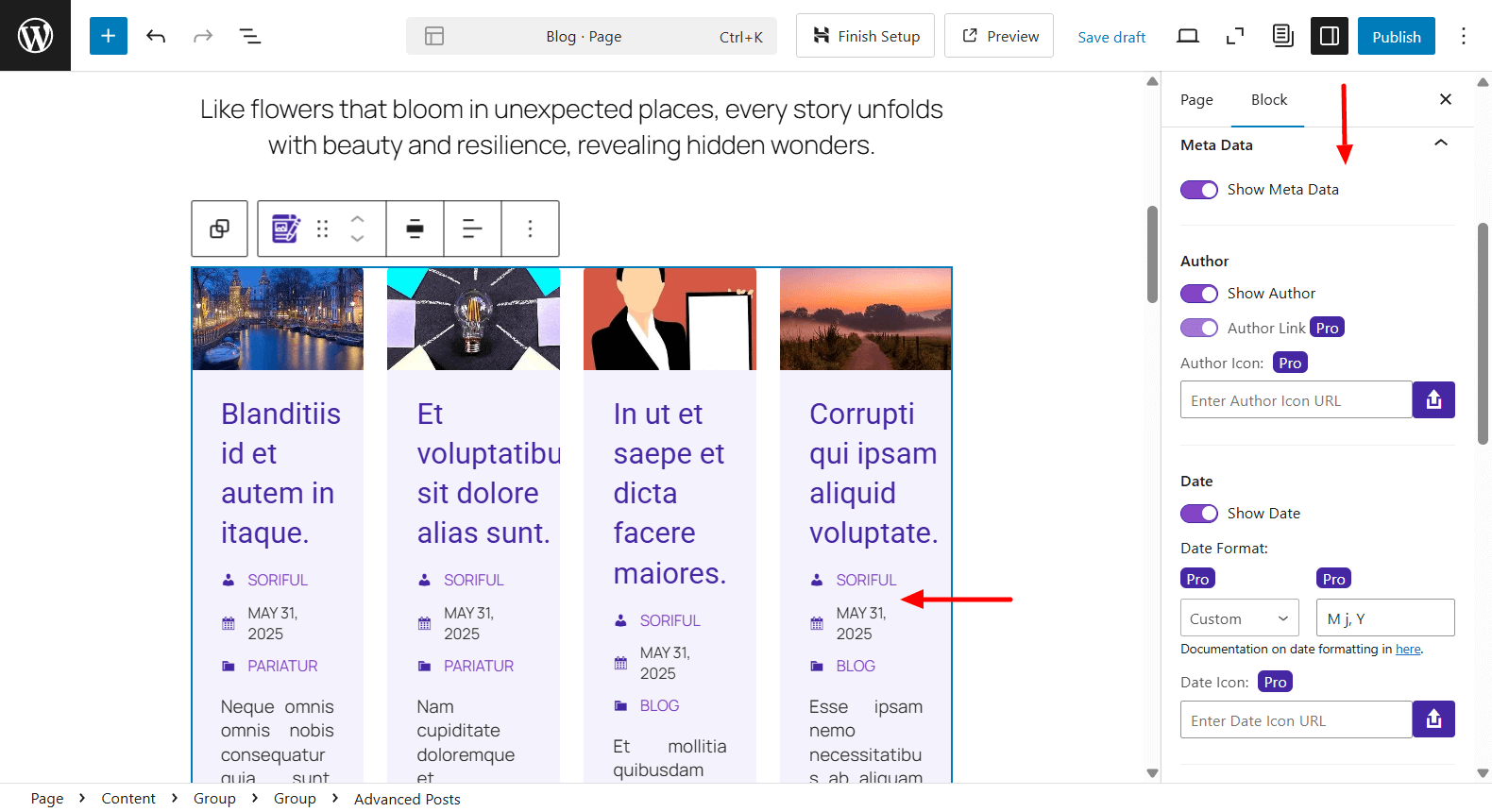Manage post meta info