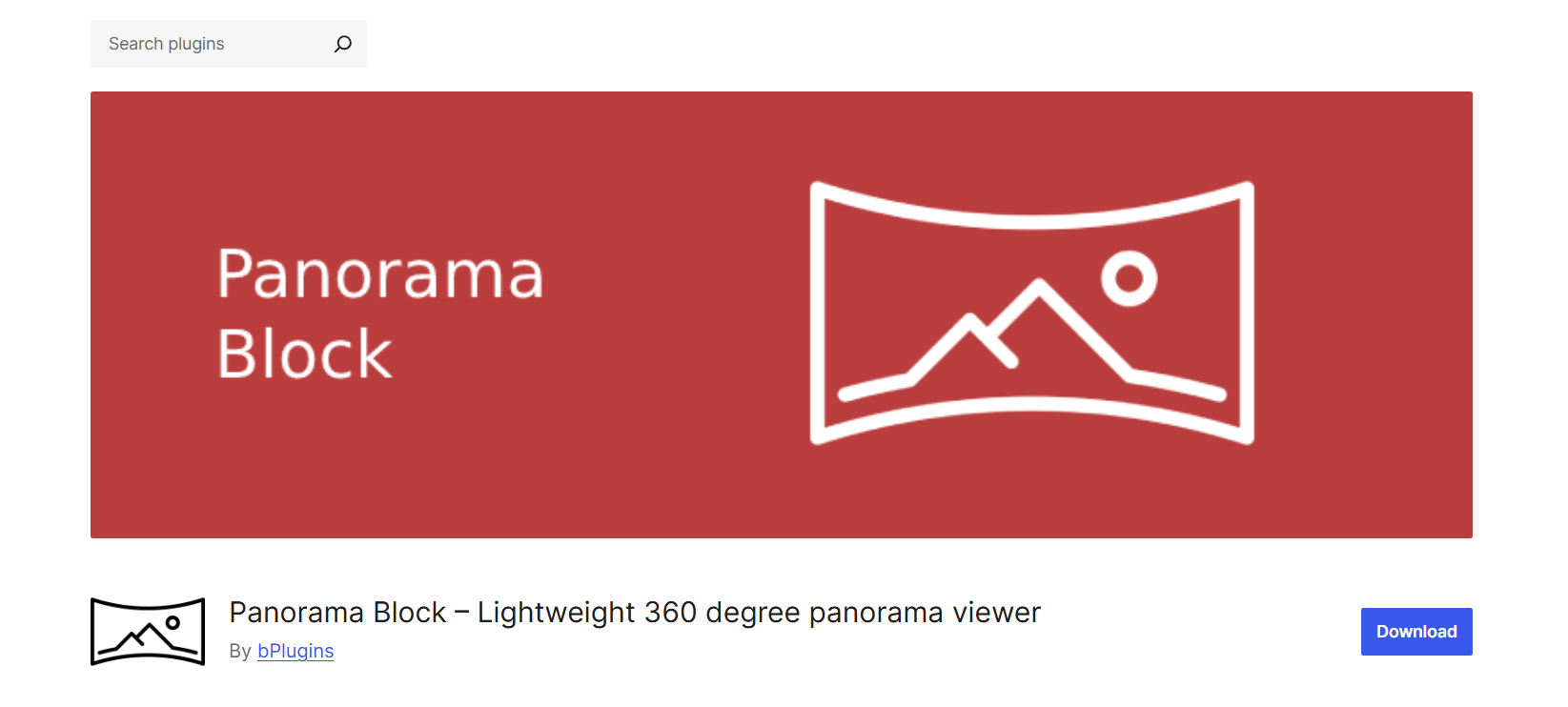 Panorama Block plugin