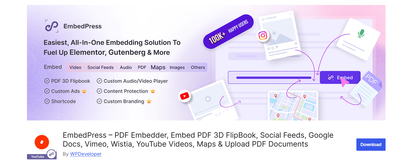 EmbedPress WordPress PDF Embedder plugin