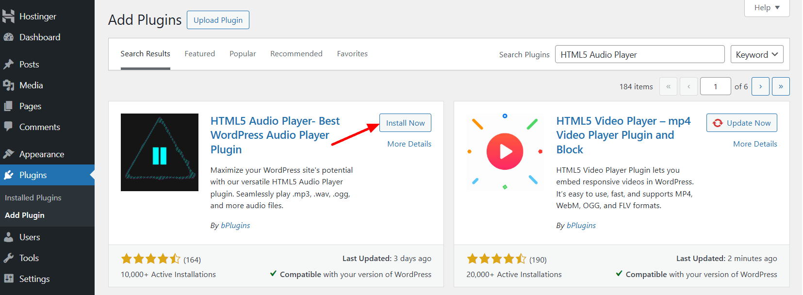 Install and activate HTML5 Audio Player plugin
