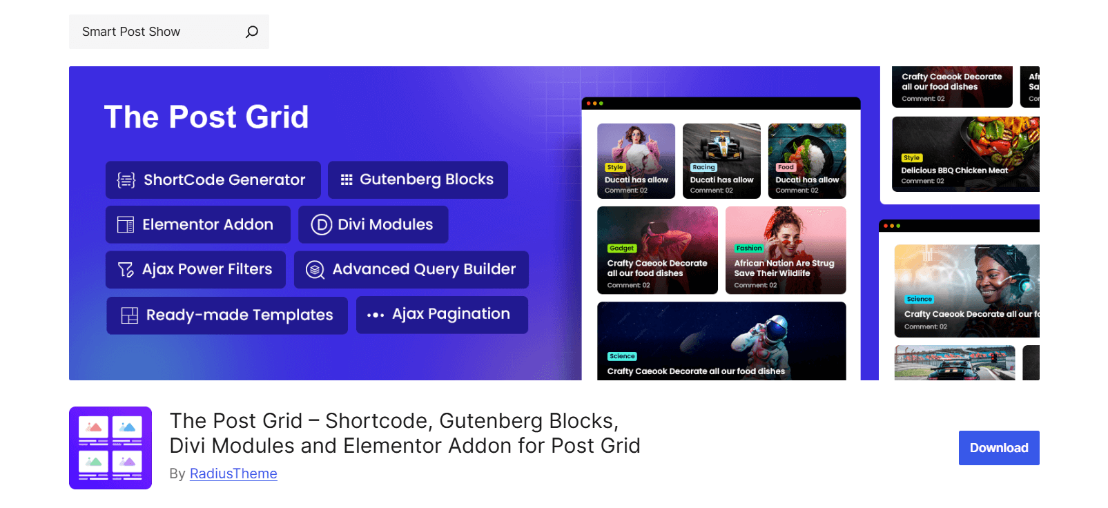 The Post Grid plugin