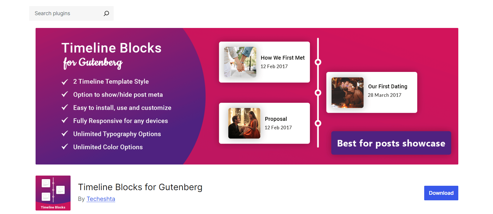 Timeline Blocks for Gutenberg