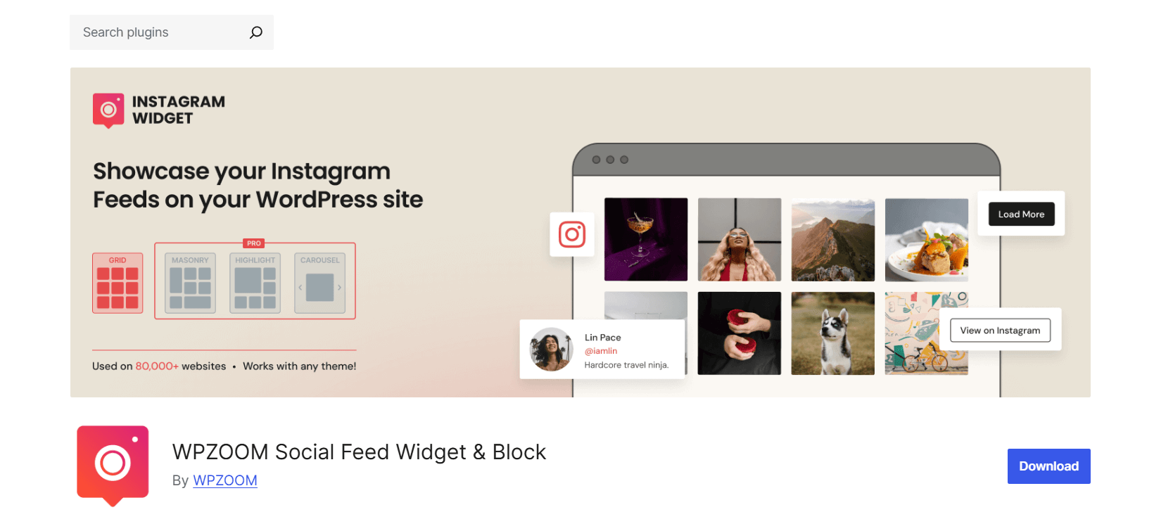 WPZOOM Social Feed Widgets & Block