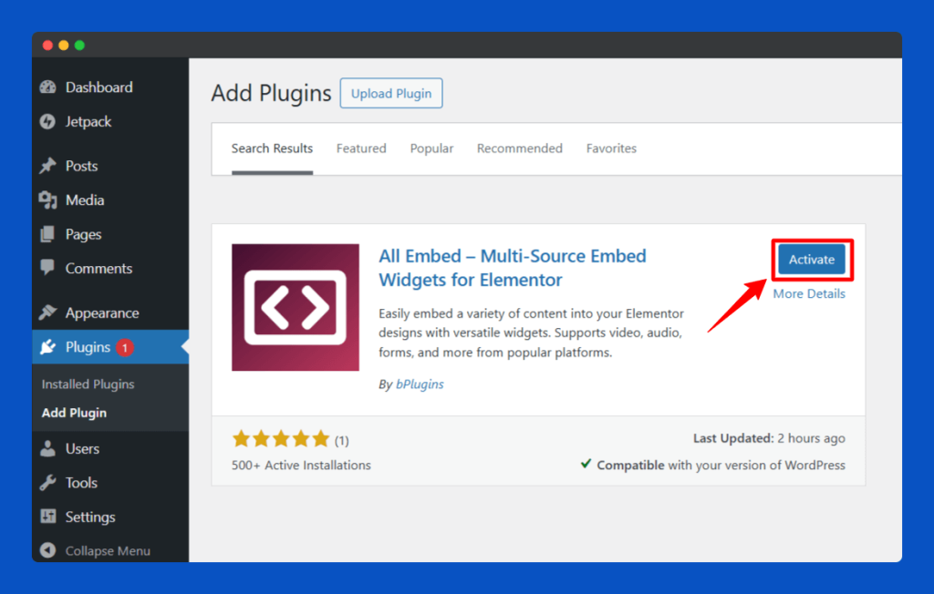 All Embed Addons for Elementor- Active Plugin