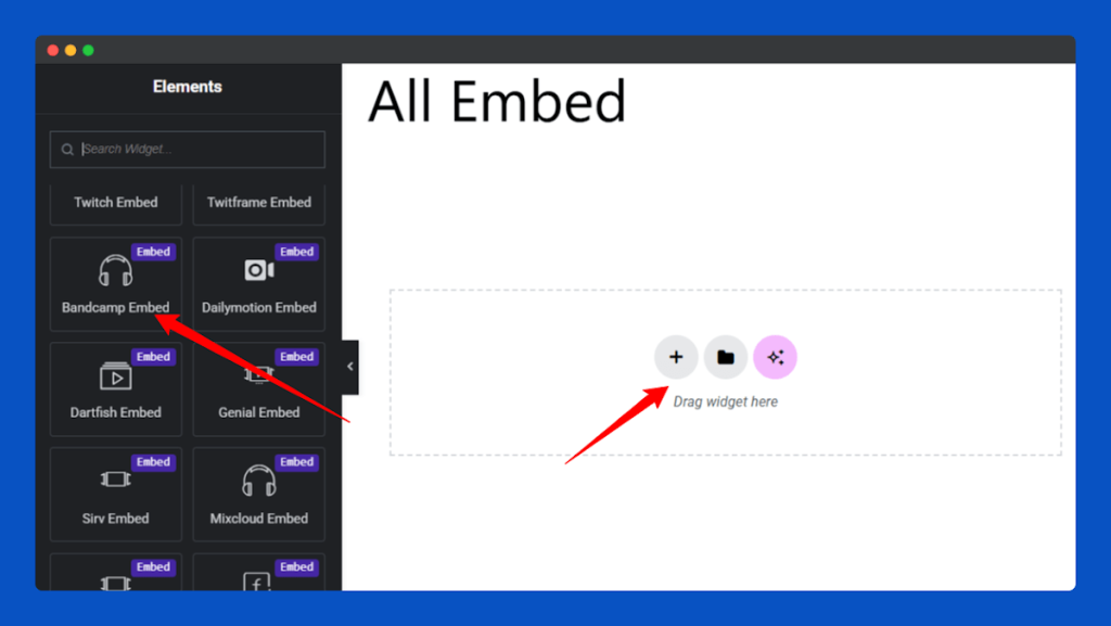 All Embed Addons for Elementor- Bandcamp Add