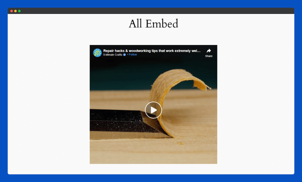 All Embed Addons for Elementor- Facebook Frontend