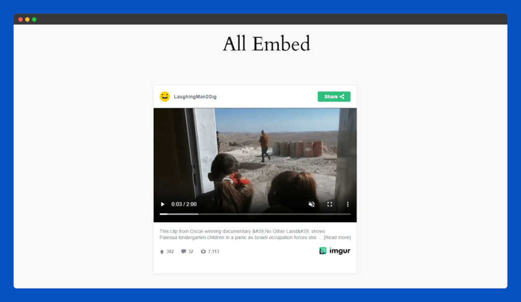 All Embed Addons for Elementor- Imgur Frontend