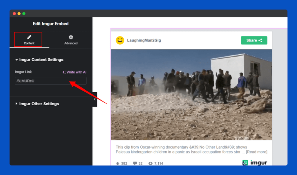 All Embed Addons for Elementor- Imgur Insert ID