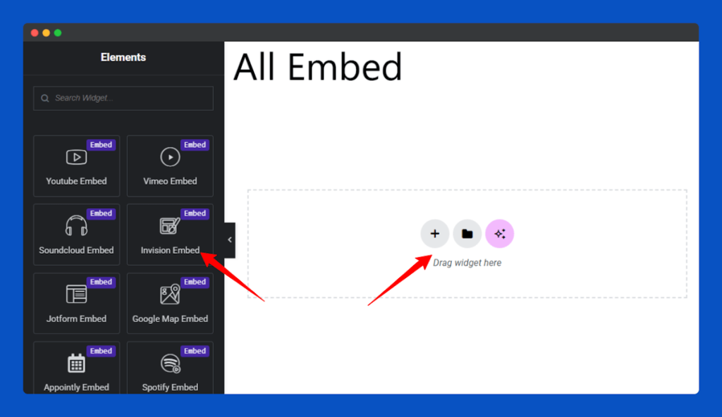 All Embed Addons for Elementor- Invision Add