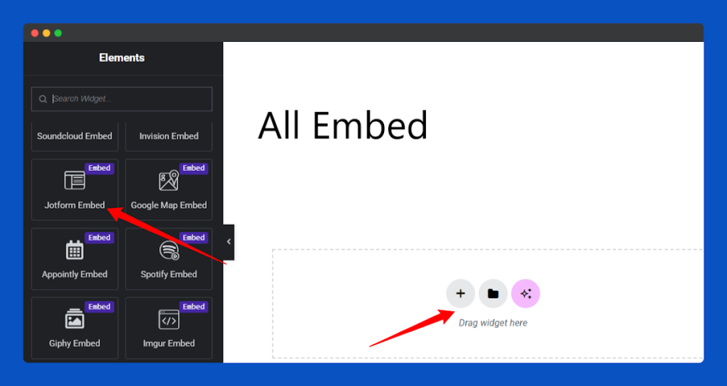 All Embed Addons for Elementor- Jotform Add