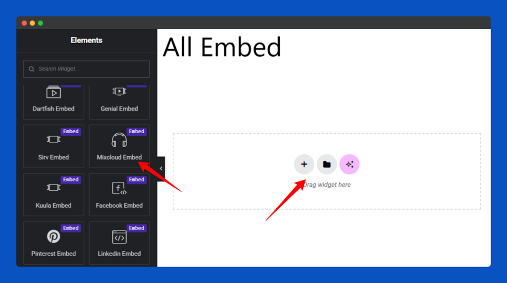 All Embed Addons for Elementor- Mixcloud Add