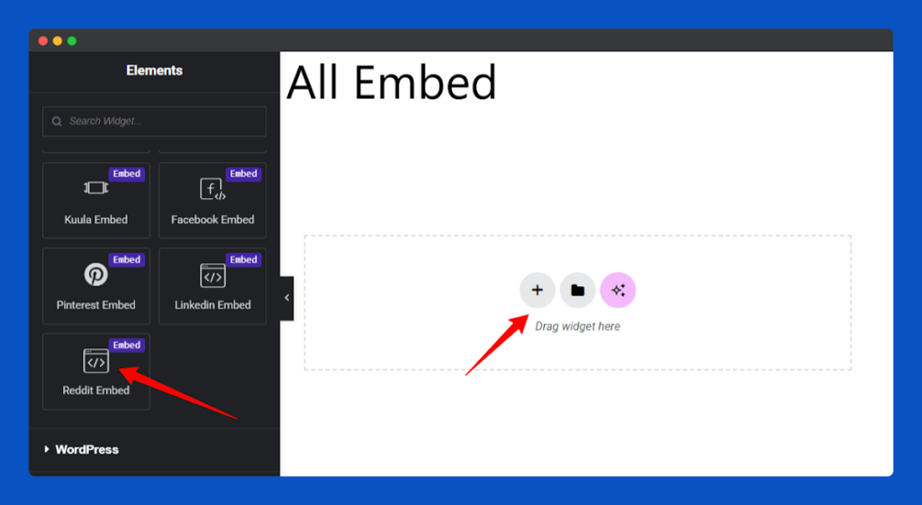 All Embed Addons for Elementor- Reddit Add