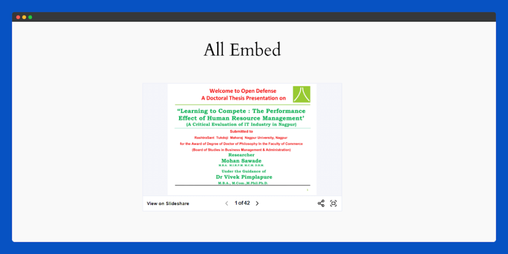 All Embed Addons for Elementor- Slideshare Frontend