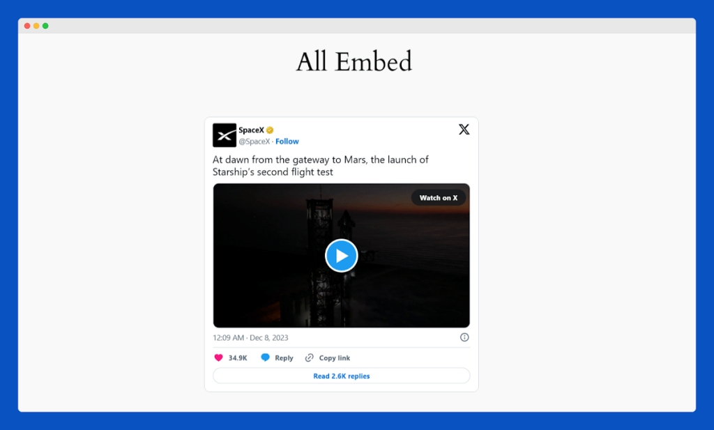 All Embed Addons for Elementor- Twitframe Frontend