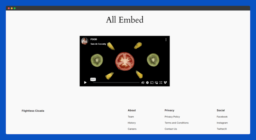 All Embed Addons for Elementor- Vimeo Frontend