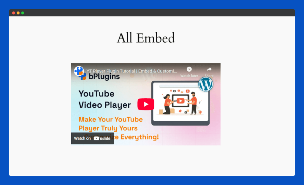 All Embed Addons for Elementor- YouTube Frontend