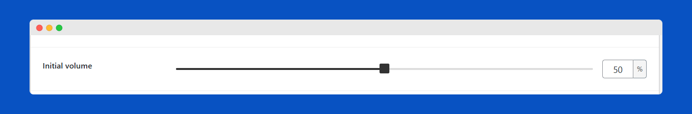 Player Volumn settings
