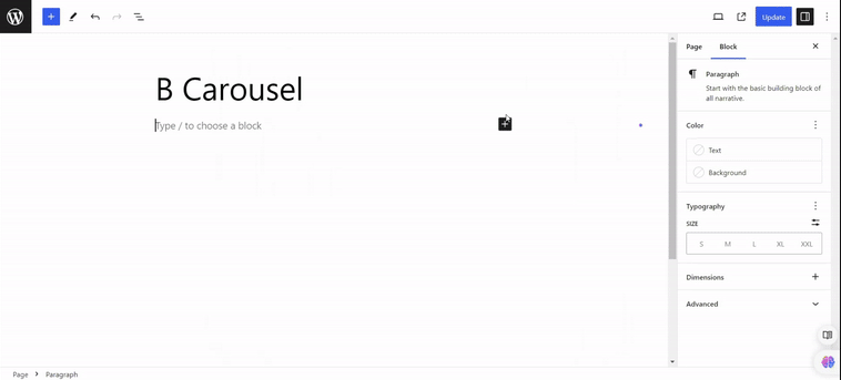 B Carousel Block- Add Block