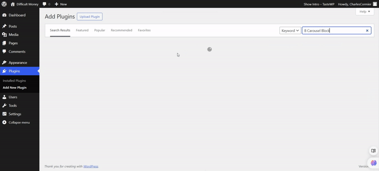 B Carousel Block- Install By Search