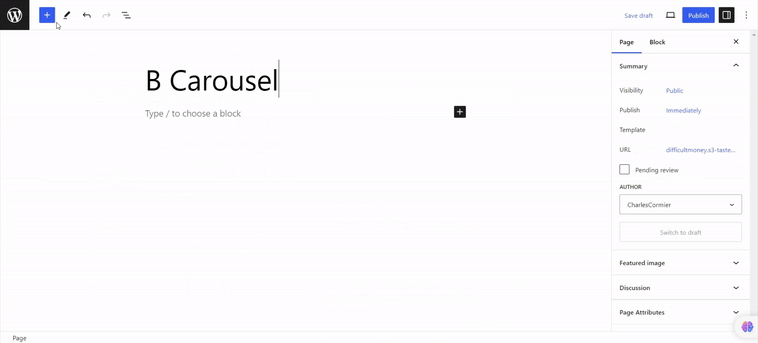 B Carousel Block- Install From Editor